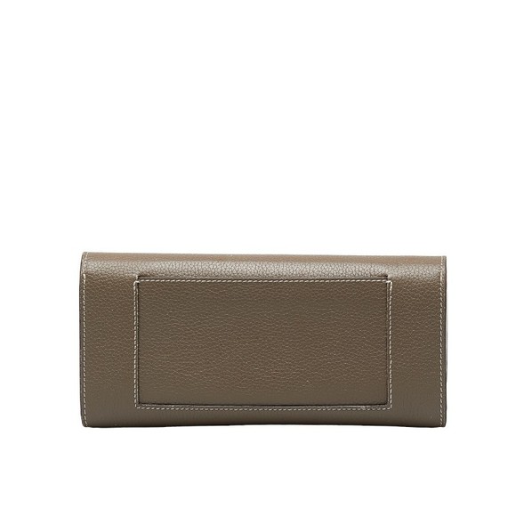 Celine Large Flap Multi-Function Long Wallet Greige Yellow Leather - Picture 3 of 12